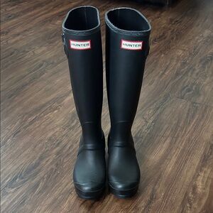 Hunter Black Tall Rain Boots